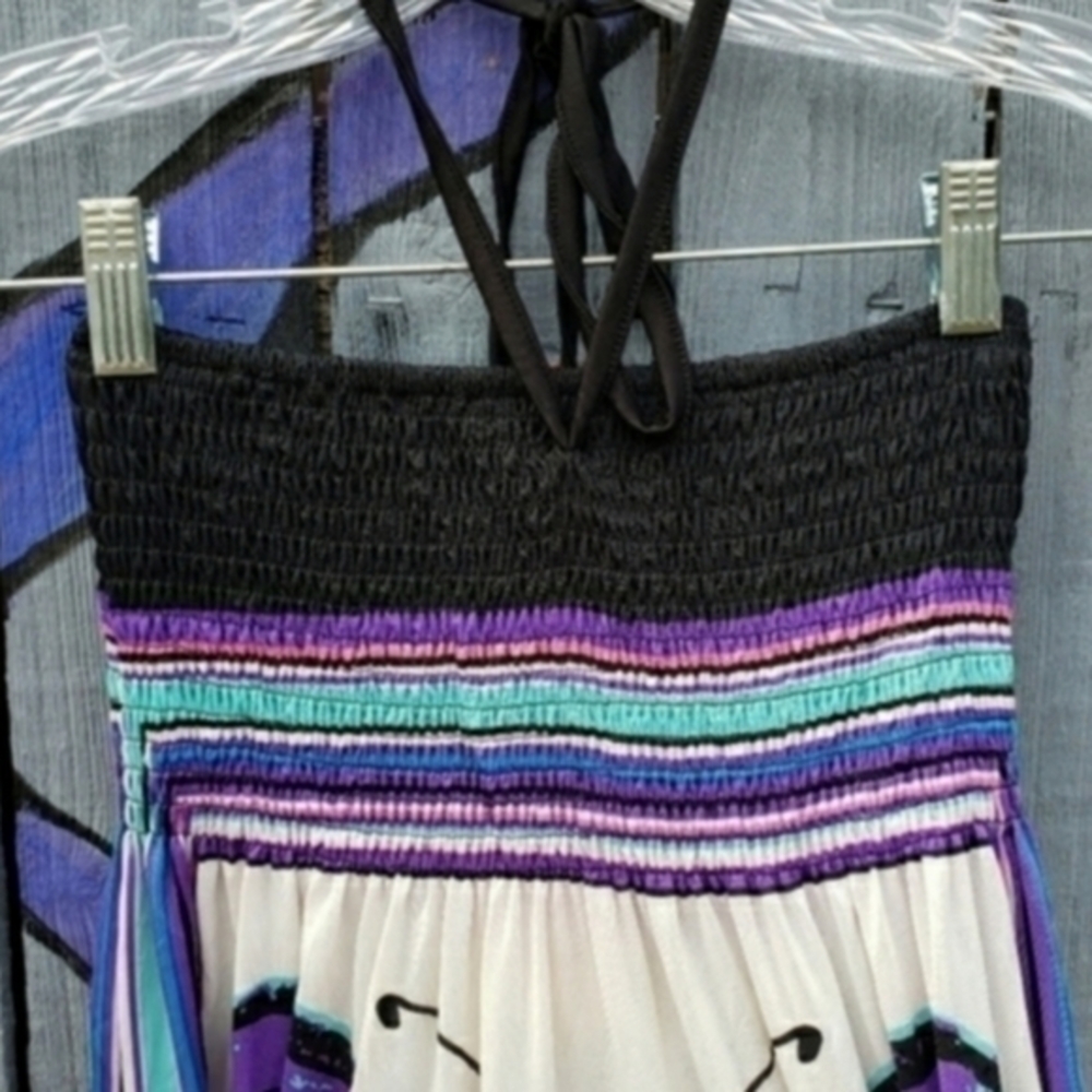 Second Skin NYC Silk Bohemian Hippie Butterfly Pullover Sundress Small NWT - Picture 6 of 7